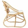 vidaXL Rattan Chair Cream White Cushion, Natural Rattan Frame
