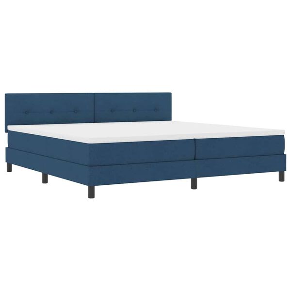 vidaXL Box Spring Bed with Mattress Blue 78.7“ x 78.7” fabric