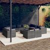 vidaXL Garden Lounge Set Grey PE rattan, powder-coated steel, plastic, glass