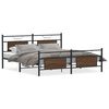 vidaXL Bed Frame Brown Oak Steel, Engineered Wood Super King Bed Frame