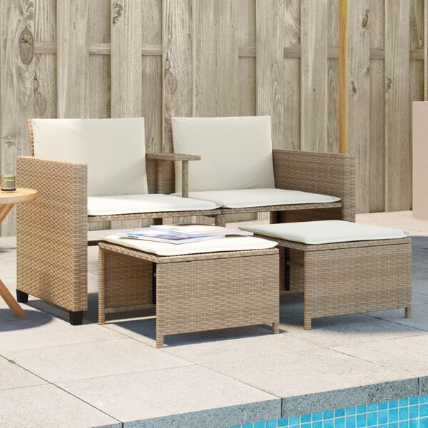 vidaXL Patio Sofa Beige