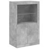 vidaXL Sideboard Concrete Grey Engineered Wood, Glass Large Sideboard