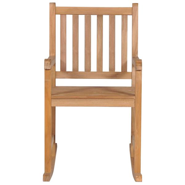 vidaXL Rocking Chair with Royal Blue Cushion Solid Teak Wood