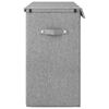 vidaXL Foldable Laundry Hamper Grey 25.4x13.6x23.2" Faux Linen Fabric