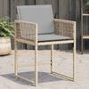 vidaXL Garden Chair Set of 4 Mix Beige Poly Rattan Standard Foldable