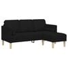 vidaXL Sofa Set with Cushion Black 68.11 x 51.57 x 26.38 in Polyester