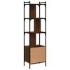 vidaXL Bookcase Brown oak Engineered wood, Steel Tall bookshelf Bookcase