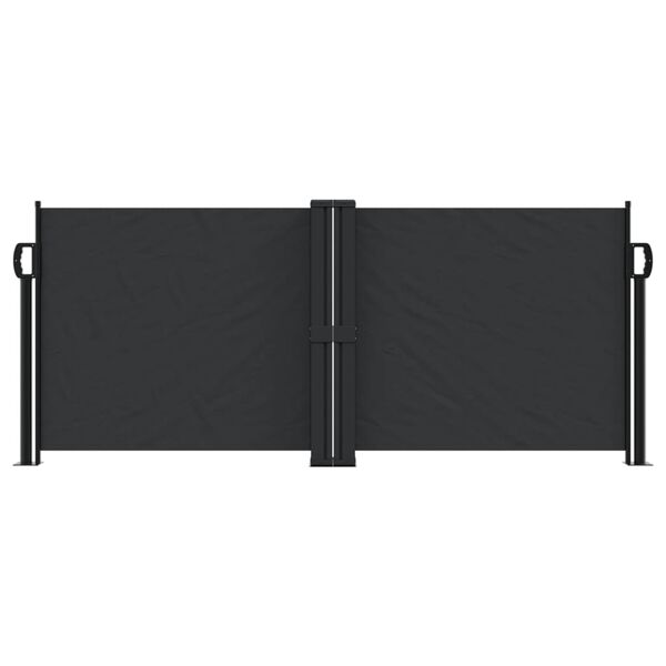 vidaXL Retractable Side Awning Black 100% Polyester with PU coating