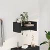 vidaXL Wall Shelf Black Engineered wood Medium Wall Shelf Rectangular