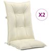 vidaXL Highback Chair Cushion Set of 2 Cream Polyester, PP hollow fiber