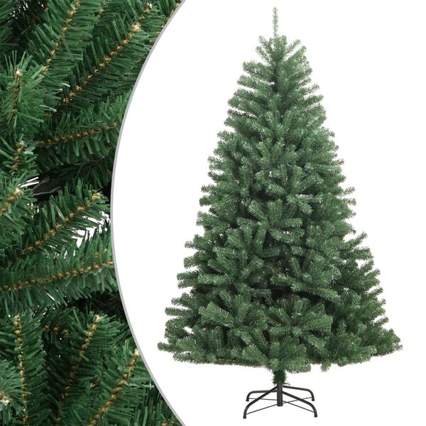 vidaXL Artificial Hinged Christmas Tree Green PVC, metal 82.7 in