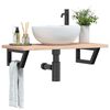 vidaXL Basin Shelf Wall Mounted Steel and Solid Wood Oak