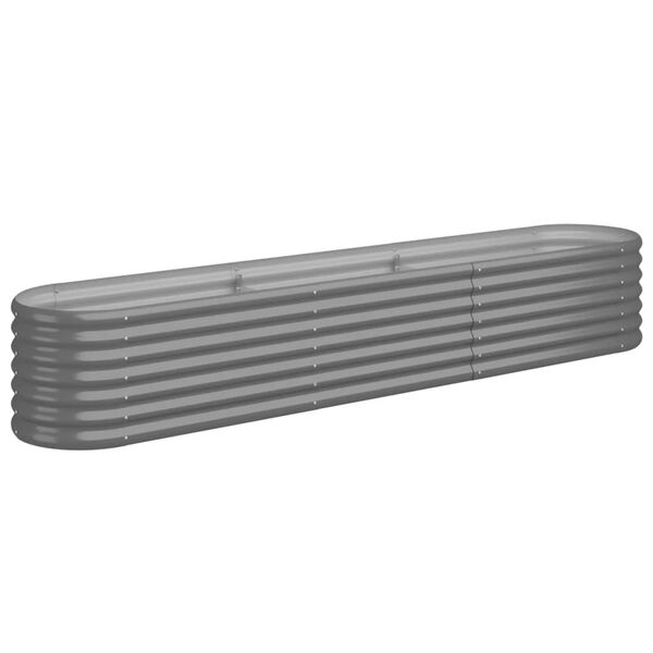vidaXL Garden Raised Bed Gray Powder-coated steel Large Durable
