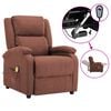 vidaXL Electric Massage Chair Brown Fabric (100% polyester), Wood, Metal