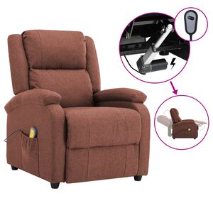 vidaXL Electric Massage Chair Brown Fabric (100% polyester), Wood, Metal