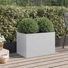 vidaXL Planter Silver Galvanized Steel Medium Decorative Inlays