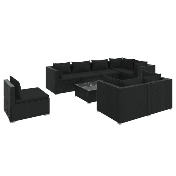 vidaXL Garden Lounge Set Black