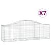 vidaXL Gabion Basket Set of 7 Silver Galvanized iron