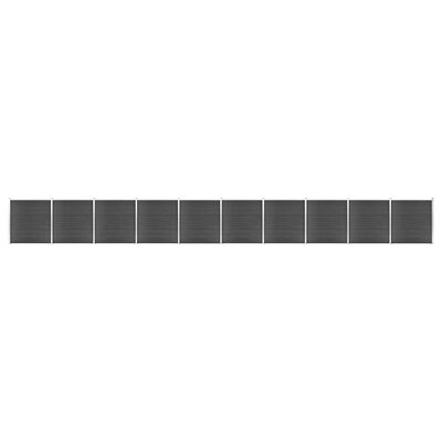 vidaXL Fence Panel Set WPC 683.9"x73.2" Black