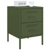 vidaXL Bedside Cabinet Set of 2 Olive green Steel Medium Storage