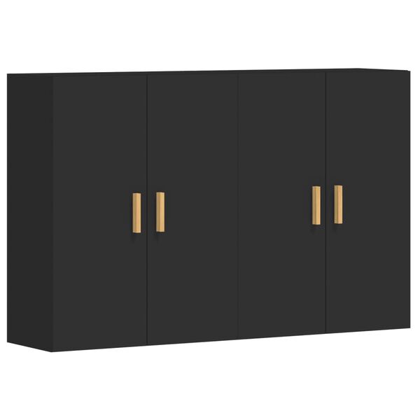 vidaXL Wall Mounted Cabinet Set of 2 Black