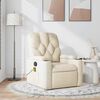 vidaXL Massage Recliner Chair Cream Polyester Fabric Standard