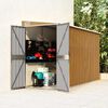vidaXL Garden Shed Brown with wood look Galvanized steel, metal