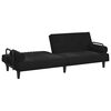vidaXL Sofa Bed Black Velvet (100% polyester), plywood Standard