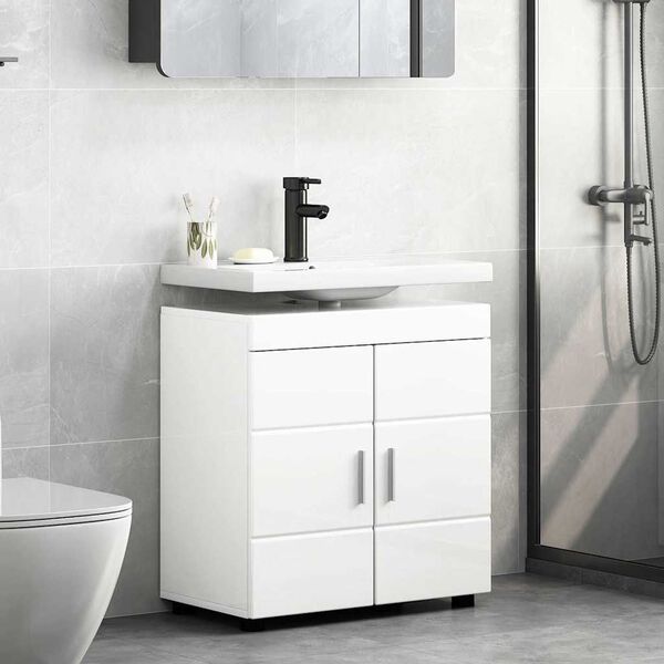 vidaXL Bathroom Cabinet Set with Storage TULUM High Gloss White
