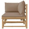 vidaXL Garden Lounge Set Taupe, Natural Bamboo