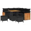 vidaXL Garden Sofa Set with Cushion 9 pcs Black Poly Rattan