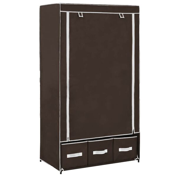 vidaXL Wardrobe Brown Non-woven fabric Medium Collapsible Wardrobe