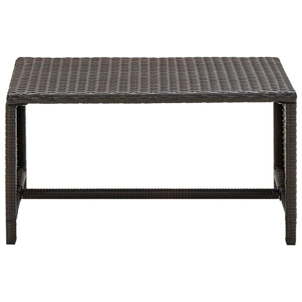 vidaXL Coffee Table Brown Polyethylene rattan, powder-coated steel 27.6 in