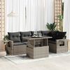 vidaXL Garden Sofa Set Grey Poly Rattan, Powder-Coated Steel Medium