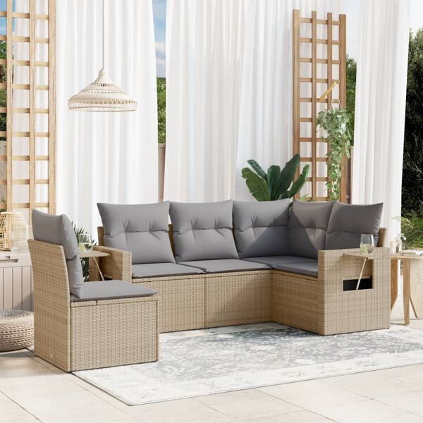 vidaXL Garden Sofa Set Beige