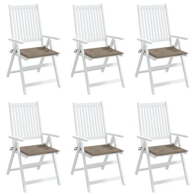 vidaXL Garden Chair Cushions 6 pcs Taupe 19.7"x19.7"x1.2" Oxford Fabric