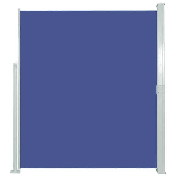 vidaXL Side Awning Blue, Grey Polyester, Powder-Coated Steel 67 x 118.1 in