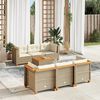 vidaXL Garden Sofa Set Beige, Cream White
