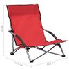 vidaXL Beach Chair Set of 2 Red Oxford fabric, steel Medium Folding