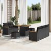 vidaXL Garden Sofa Set 8 pcs Black Poly Rattan