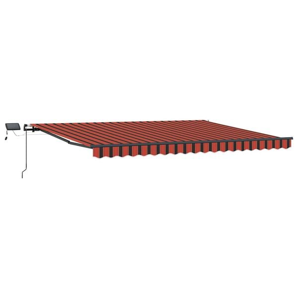 vidaXL Retractable Awning Orange and Brown 157.48" x 118.11" fabric