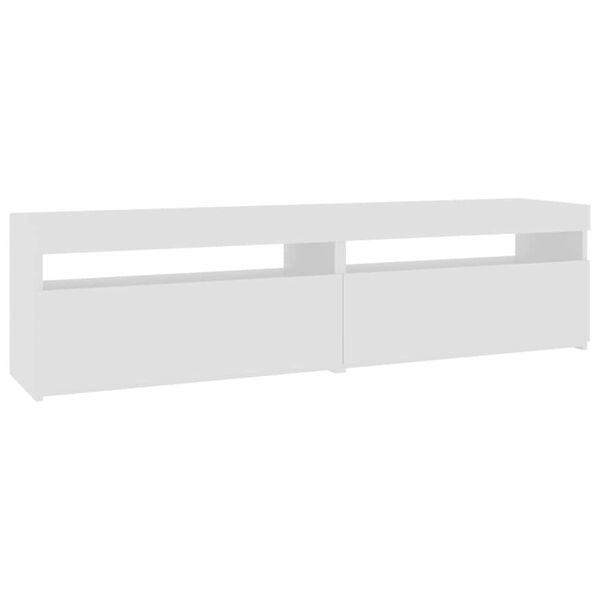 vidaXL TV Cabinet Set of 2 White Engineered Wood 29.5 x 13.8 x 15.7 in