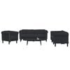 vidaXL Sofa Set Black Velvet (100% polyester), plywood, solid wood, foam