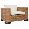vidaXL Armchair Brown Natural rattan Standard Adjustable Armrests