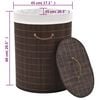 vidaXL Bamboo Laundry Bin Oval Dark Brown