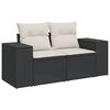 vidaXL Garden Sofa Set Black and Cream White