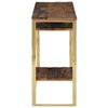 vidaXL Console Table Gold, Sleeper Wood Stainless Steel, Solid Sleeper Wood