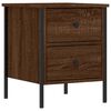 vidaXL Bedside Cabinet Set of 2 Brown Oak Engineered wood and iron