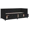 vidaXL Day Bed Black Solid pine wood Small Twin Day Bed Rectangular