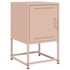 vidaXL Bedside Cabinet Set of 2 Pink Steel Medium Bedside Cabinet
